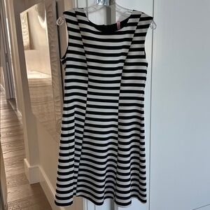 Karen Kane Black and White Striped Midi Dress
